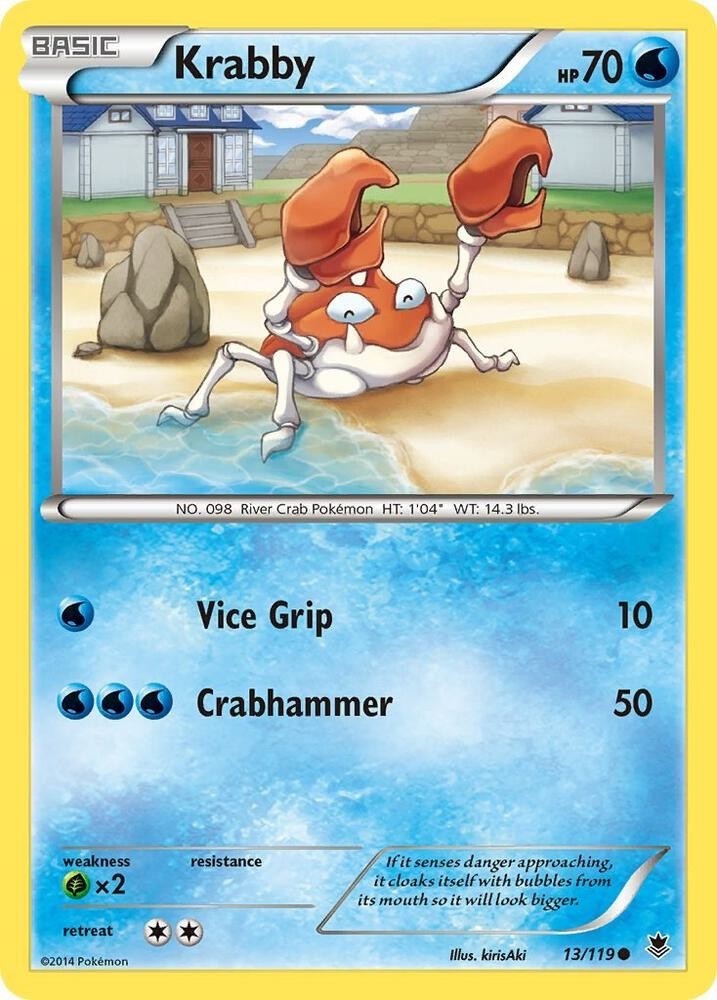 Pokemon -  Krabby - 13/119 - XY - Phantom Forces  - NM/M