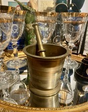 Vintage Solid Brass Mortal Pharmaceutical Kitchenalia Apothecary Jar
