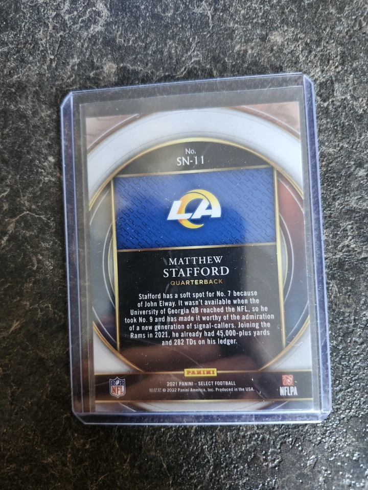 2021 Panini Select Numbers Matthew Stafford Card# SN-11 - Image 2 of 2