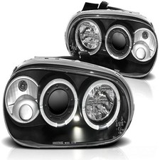 LED Angel Eyes Scheinwerfer passend für VW Golf 4 97-03 schwarz