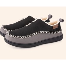 EverFoams Men's Microsuede Moccasin Slippers Sherpa Fleece Lined Sz 10 NWOT