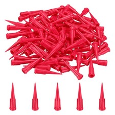 120Pcs 0.26mm Plastic Tapered Pinhead, 25 Gauge TT Blunt Needle Tip, Red