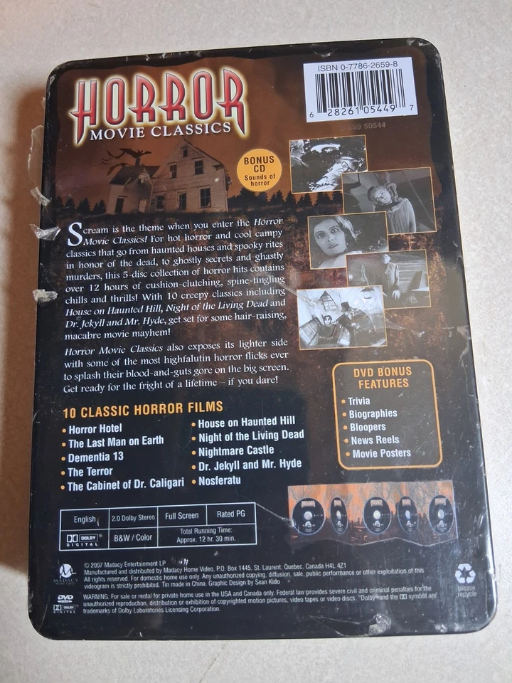 Collectors Edition Horror Classics Movies 10+ Bonus CD Set Brand New Sealed - Image 3 of 4