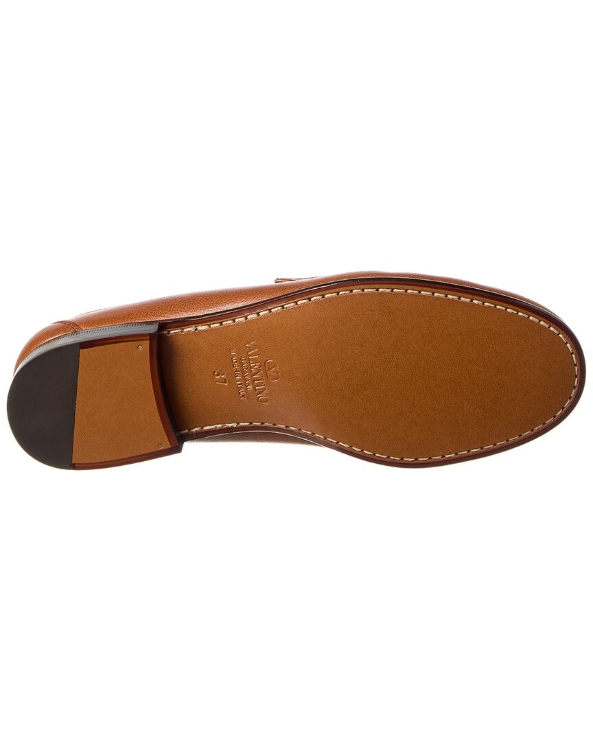 Valentino Vlogo Signature Leather Loafer Women's Brown 40 thumbnail 4