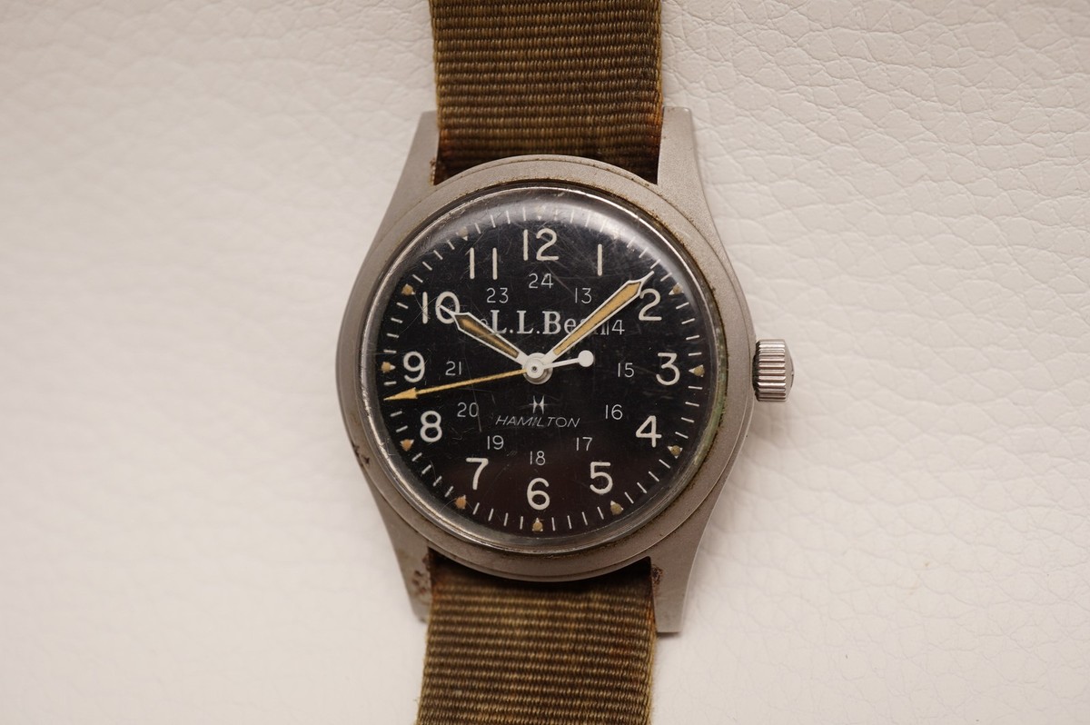 Vintage Hamilton Khaki L.L.Bean 9219 33mm Manual-Wind Field Watch