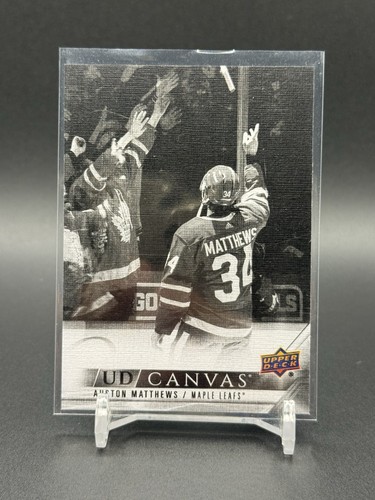 Auston Matthews [Black & White] #C76 2022 Upper Deck UD Canvas card