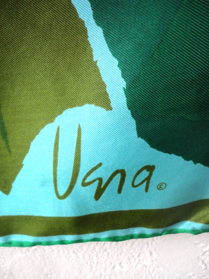 Bufanda cuadrada vintage MOD Vera Neumann etiquetada 50 rayones/50 seda enrollada a mano JAPÓN Foto 2 de 4