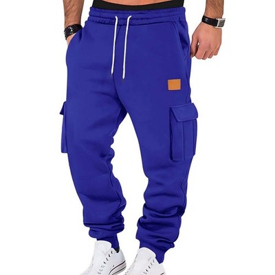 Men's Winter Warm Activewear Cargo Track Pants Fleece Layer Joggers Sweatpants