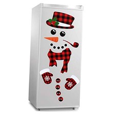 17Pcs Snowman Refrigerator Magnets  Christmas Decorations  Large Red Black
