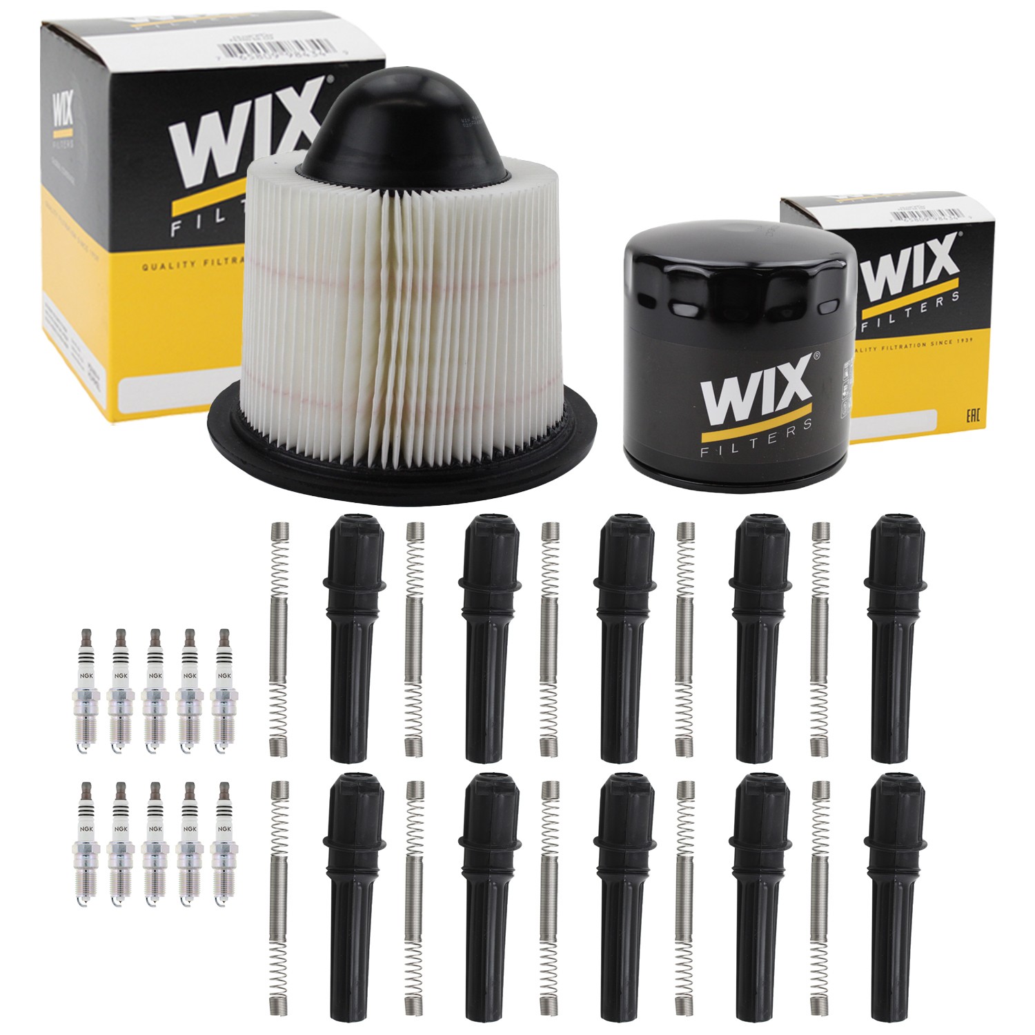 Wix Tune Up Kit NGK 10 Spark Plugs  Coil Boot Kit for E-350 F-250 F-350 6.8 V10