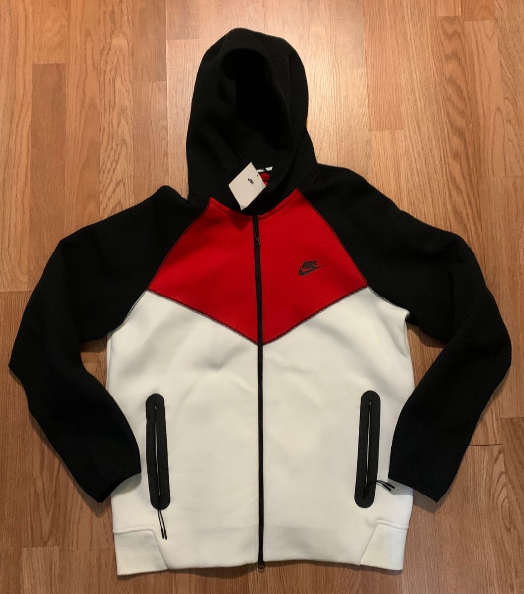 ジャケット・アウター NIKE TECK FREECE HOOD CORT SIZE L Men's Nike Sportswear Tech Fleece Red/Black Windrunner Full Zip