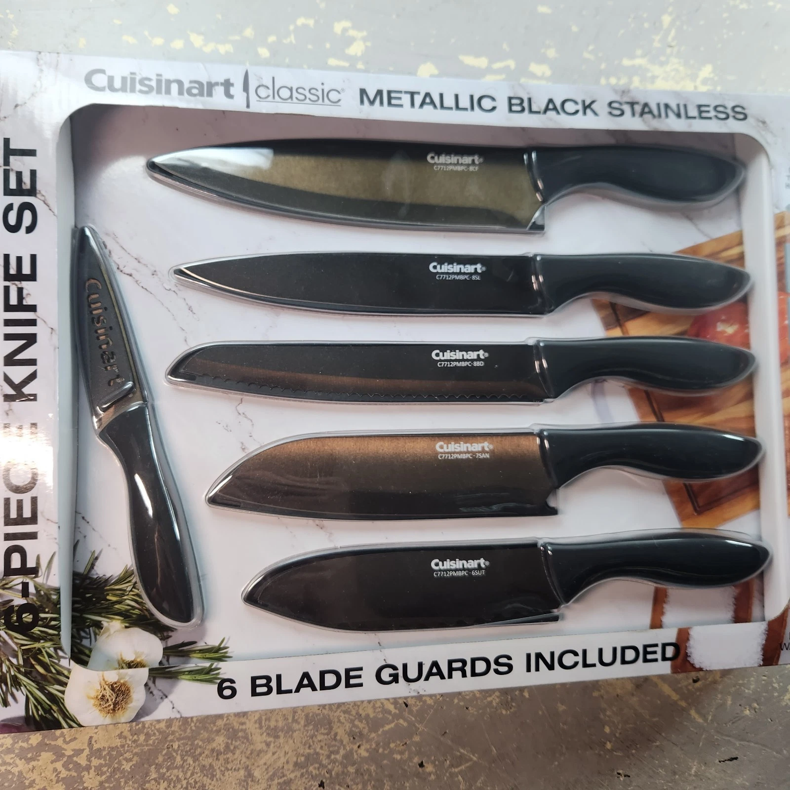 New Cuisinart Classic Metallic Black Knife Set 6 Kitchen Knives w/ Blade Guards
Opens in a new windo