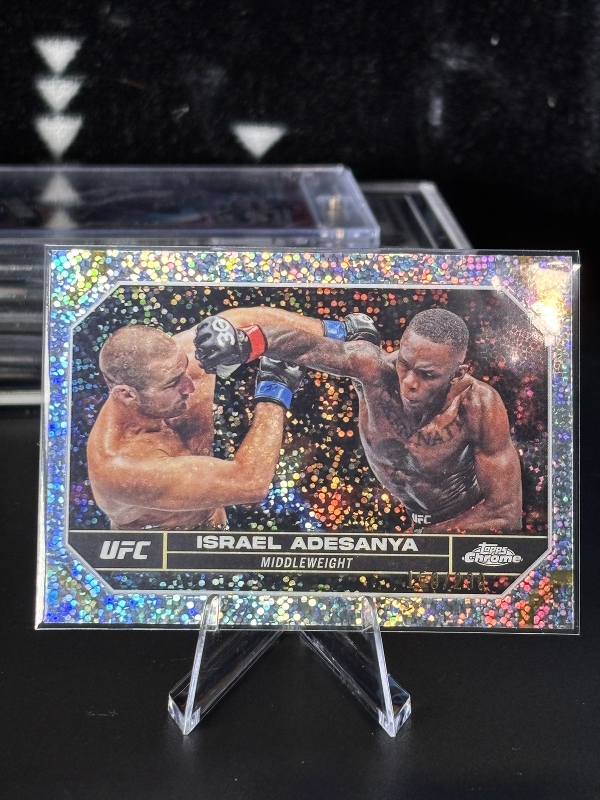 2024 Topps Chrome UFC #81 Israel Adesanya Speckle #/299