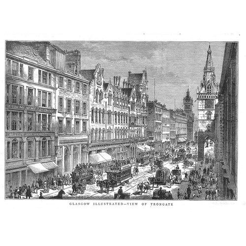 GLASGOW View of the Trongate - Antique Print 1880