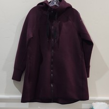 Calvin Klein Performance Women's Full Zip Hoodie L Purple Stretch Hooded Logo