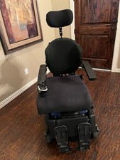 Quantum EDGE 3 Power Wheelchair iLevel Joystick Adjustable Height Blue