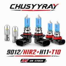 6Pcs 9012 HIR2+H11+T10 Halogen Headlamp Fog Position Bulbs White