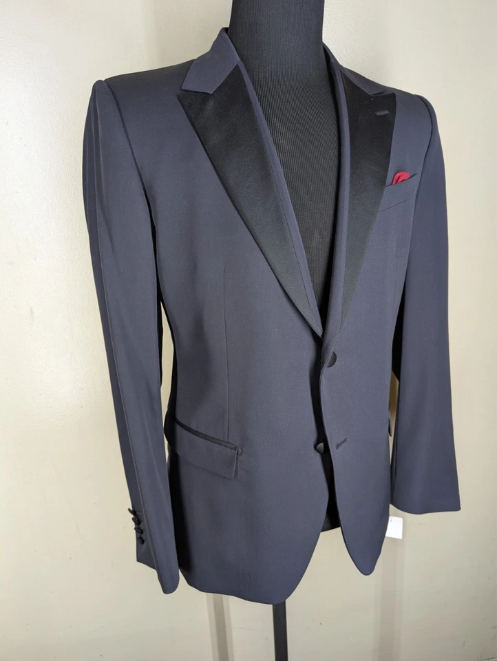 Dolce & Gabbana NEW Made In Italy Blue/Black Tuxedo +Vest -No Pants-US Size 44 R - Image 4 of 4
