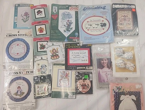 Lot Of 18 Cross Stitch Kits Unused Complete