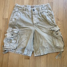 Vintage Abercrombie Fitch Mens Y2K Cargo Shorts Paratrooper Khaki Outdoor Sz31