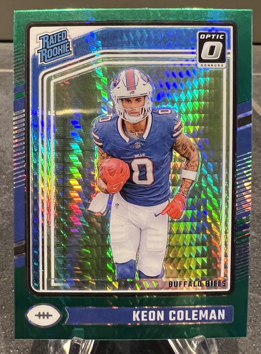 2024 Panini Donruss Optic -Rated Rookie Keon Coleman #263 Green Hyper Prizm (RC)