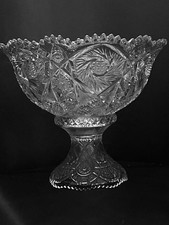 2 Pc. Imperial Glass Whirling Star Clear Punc...