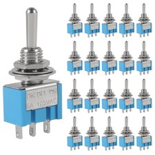 20Pcs SPDT Mini Toggle Switch 3 Pin 3 Position ON/Off/ON Miniature Toggle Swi...