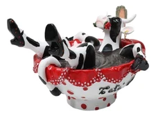 Cow Parade Cafe Ole Latin Culture Coffee Cup Bathing Cow Collector's Figurine