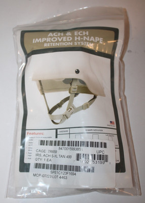 USGI ACH/ECH Improved H-Nape Retention System Tan 499 S-XL New