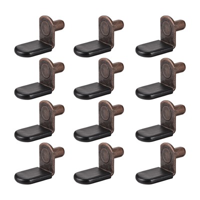6mm Shelf Support Peg Bronze L-Shaped Bracket with Sleeve 30Pack