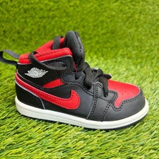 Nike Air Jordan 1 Mid Bred Twist Toddler Size 7C Black Athletic Shoes Sneakers