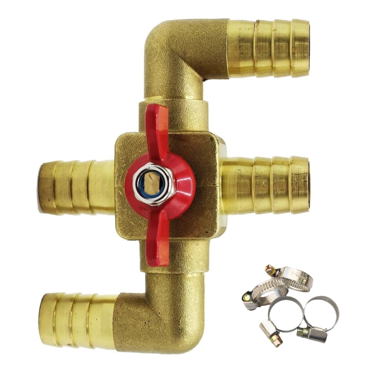 4-Way Auto Heater Core Valve Solid Brass Bypass Valve Manual Control 0.9