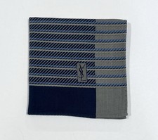 MEN HANDKERCHIEF Geometric Striped Black Gray COTTON POCKET SQUARE 18