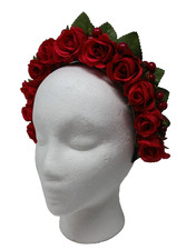 Ukrainian Red Roses Flower Headband Vinok