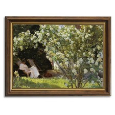 Framed Vintage Canvas Wall Art, French Country Garden Flower Classical Painti...
