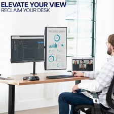 VIVO Black Dual Monitor Desk Mount Adjustable Stand, Fits Screens up to 30"