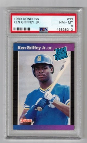 1989 Donruss # 33 Ken Griffey Jr. Rookie Card PSA 8