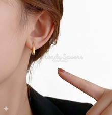 925 Sterling Silver Small Teardrop Drop Earrings Simple Hook Silver Gold Pair