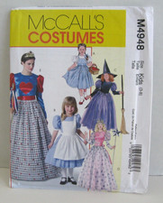 McCall's 4948 Alice in Wonderland, Oz, Fairy Costume Pattern Girls' 3-8 Uncut
