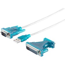 USB 2.0 auf RS232 DB9 Stecker Adapterkabel mit RS-232 (DB25) Adapter - 0,8m