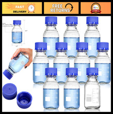 10 Pack 250ml Reusable Glass Storage Bottles with Blue Screw Cap - Lab  Home Us