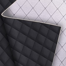 64 Quilted Nappa Fabric Foam Padded Auto Interior Upholstery Material Black 64 Quilted Nappa Fabric Foam Padded Auto Interior Upholstery Material Black