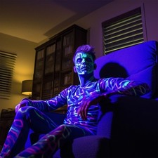 Glow in The Dark Body Paint Washable Eyeliner Face Painting for Party, Halloween