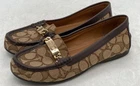 Coach Signature Brown Monogram Loafers With Gold-Tone Hardware US 6.5B EU 38.5