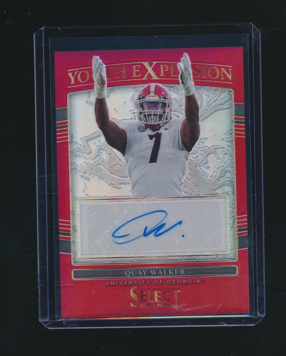 QUAY WALKER 2022 PANINI SELECT YOUTH EXPLOSION RED PRIZM RC AUTO PARALLEL #YEQWA