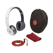 Beats by Dr. Dre Solo HD Wired Headphones White Foldaway Adjustable Headband Mic