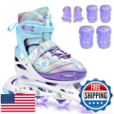 Sportneer Kids Roller Skates, 4 Adjustable Light up Roller Skates for Girls Boys