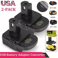 USB Battery Adapter Converter New For Dewalt 20V Milwaukee 18V to Ryobi 18V Tool