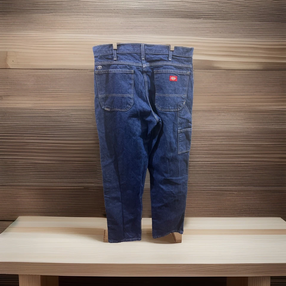 Pantalones de mezclilla azul para hombre Dickies Jeans 34 X 35 ropa de trabajo de carpintero con logotipo de Toyota Foto 2 de 4