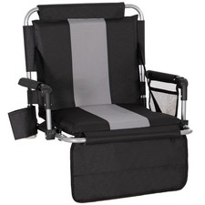 Folding Stadium Seat Bleacher Chair with Cup Holder, Mesh Bag and Hide Hooks,...